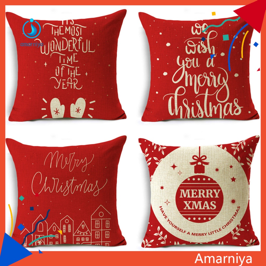 Vỏ Gối In Họa Tiết Giáng Sinh Dễ Phối Đồ Tái Sử Dụng