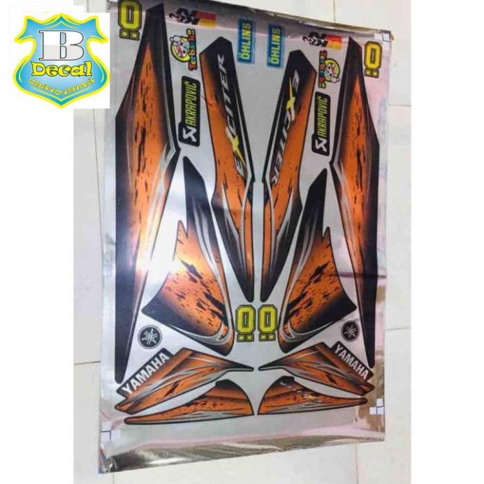 ( Quí khách vui lòng mang ra tiệm cho thợ dán ) Tem ex2006 màu cam chất liệu Crom [Bi Decal]