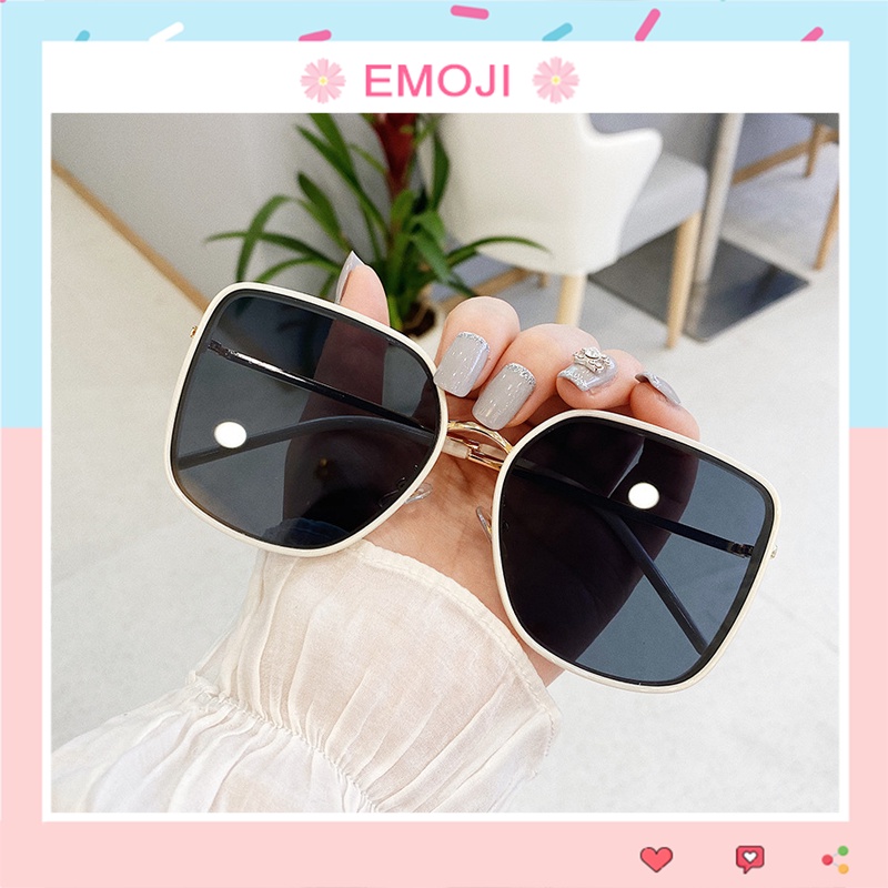 Kính mát nữ mắt vuông chống tia UV thời trang phong cách Hàn Quốc đẹp cao cấp sang trọng EMOJI 208