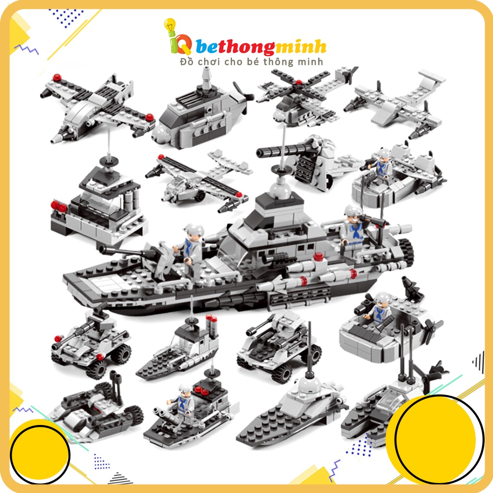 Bộ Đồ Chơi Xếp Hình L.E.G.O Lắp Ráp Mô Hình Tàu Chiến Cảnh Sát Biển 8 IN 1 - Đồ Chơi Ghép Hình Cao Cấp