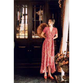 Syru Dress - Đầm lụa dài đắp tà