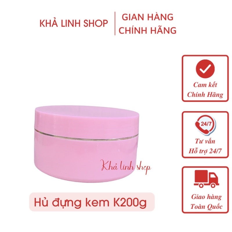 Lẻ hủ nhựa đựng kem 200g nhiều màu độn đáy