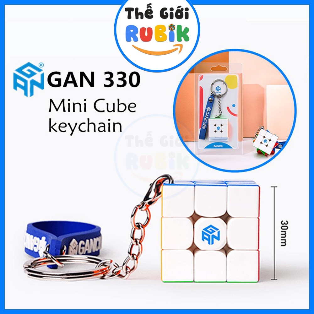 Móc Khóa Rubik GAN 330 KEYCHAIN CUBE Mini 3x3 Cao Cấp. Treo Khóa Xin Sò Đẳng Cấp Vip Pro - Thế Giới Rubik