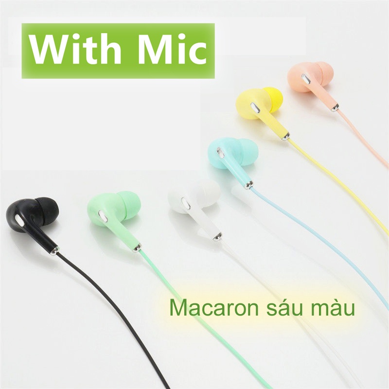 Tai nghe nhét tai có dây u38 giắc cắm 3.5mm tích hợp có chất lượng cao dành micro màu macaron nhiều màu