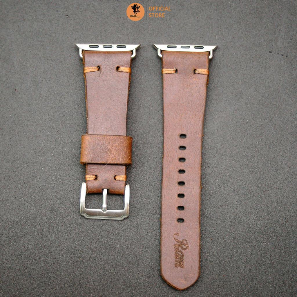 Dây Đồng Hồ AW 2,3,4,5,6,7,8, AW Ultra Da Bò Thanh Lịch - RAM Leather Simple V3 nâu đỏ