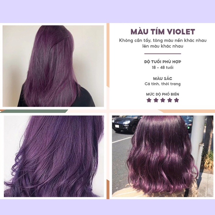 Dầu gội nhuộm tóc SACO Tím Violet không gây khô xơ tóc từ thảo dược thiên nhiên