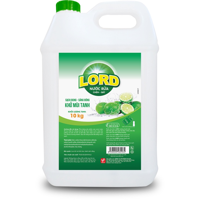 NƯỚC RỬA CHÉN LORD HƯƠNG CHANH 10KG