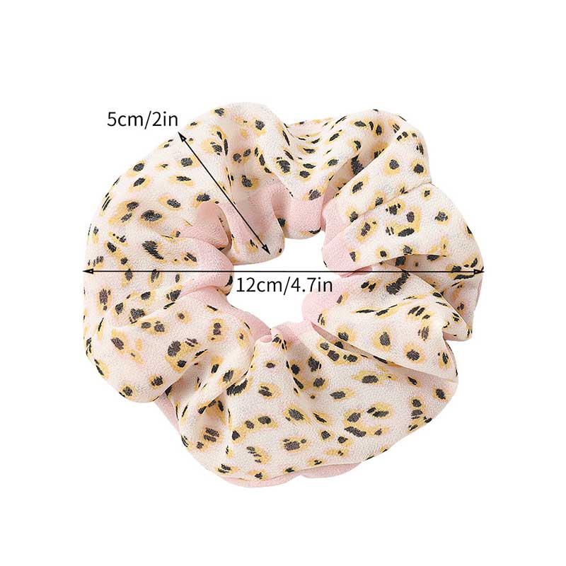 Dây Buộc Tóc Vải Chiffon Họa Tiết Da Báo Thời Trang Cho Nữ