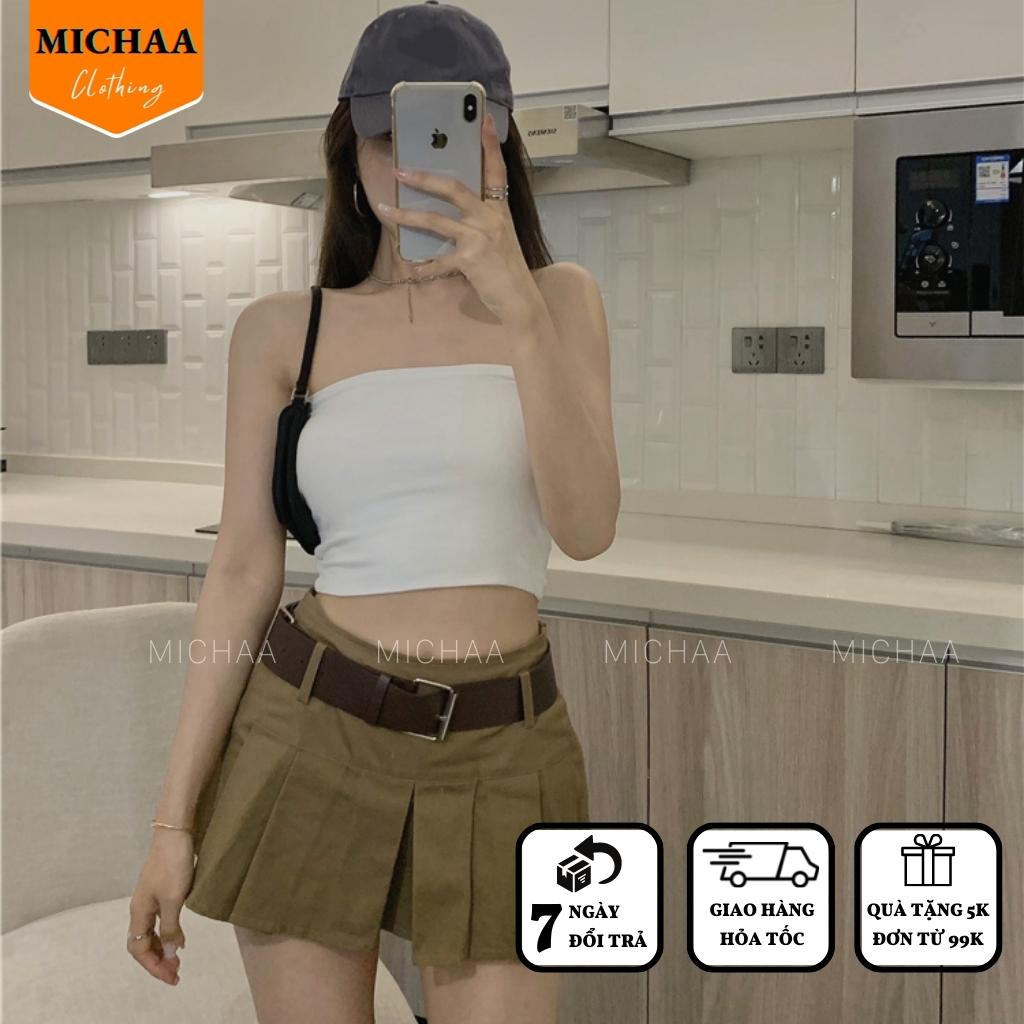 Áo Croptop ỐNG KHÔNG DÂY Nữ Basic Thun Cotton Co Giãn 4 Chiều Không Mút Ngực - MICHAA | BigBuy360 - bigbuy360.vn