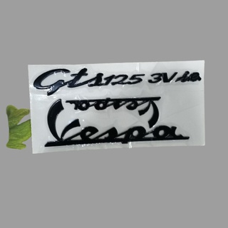 Tem nổi dán chữ Vespa GTS 125 3v ie màu Đen- SPB- 8532