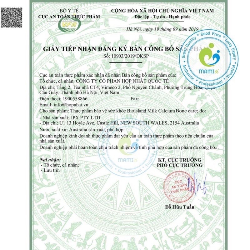 Canxi sữa dạng viên nang MILK CALCIUM BONE CARE BIOISLAND 150 viên