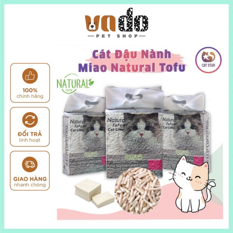 Cát vệ sinh đậu nành cho mèo Miao Tofu 6L siêu khử mùi, tiết kiệm và ít bụi