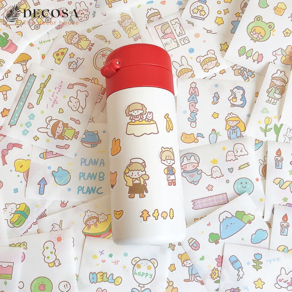 Sticker dễ thương set 100 tấm hơn 700 hình dán sổ tay đồ dùng
