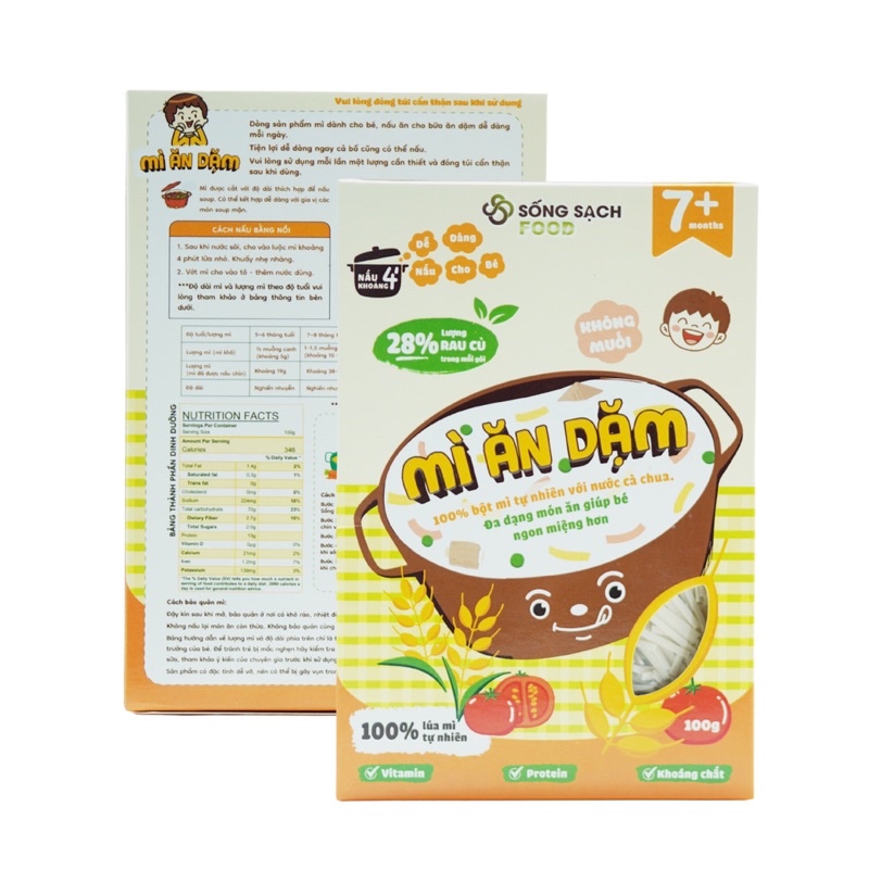 (Sợi Somen và Sợi Udon) Mì rau củ cho bé ăn dặm từ 5m - Sống Sạch Green Foods