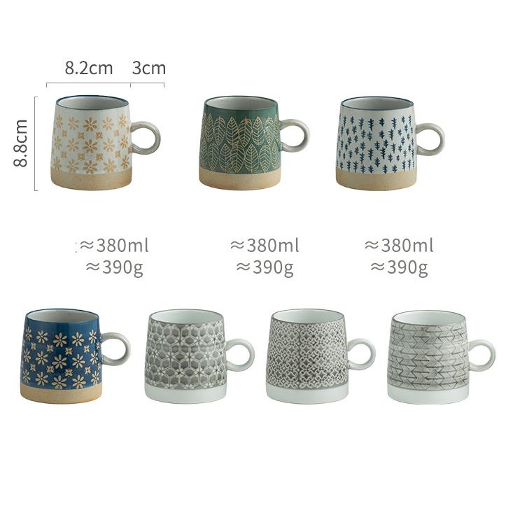 Bộ tách cốc uống trà Cafe gốm sứ Ceramic thủ công Nhật Bản cao cấp