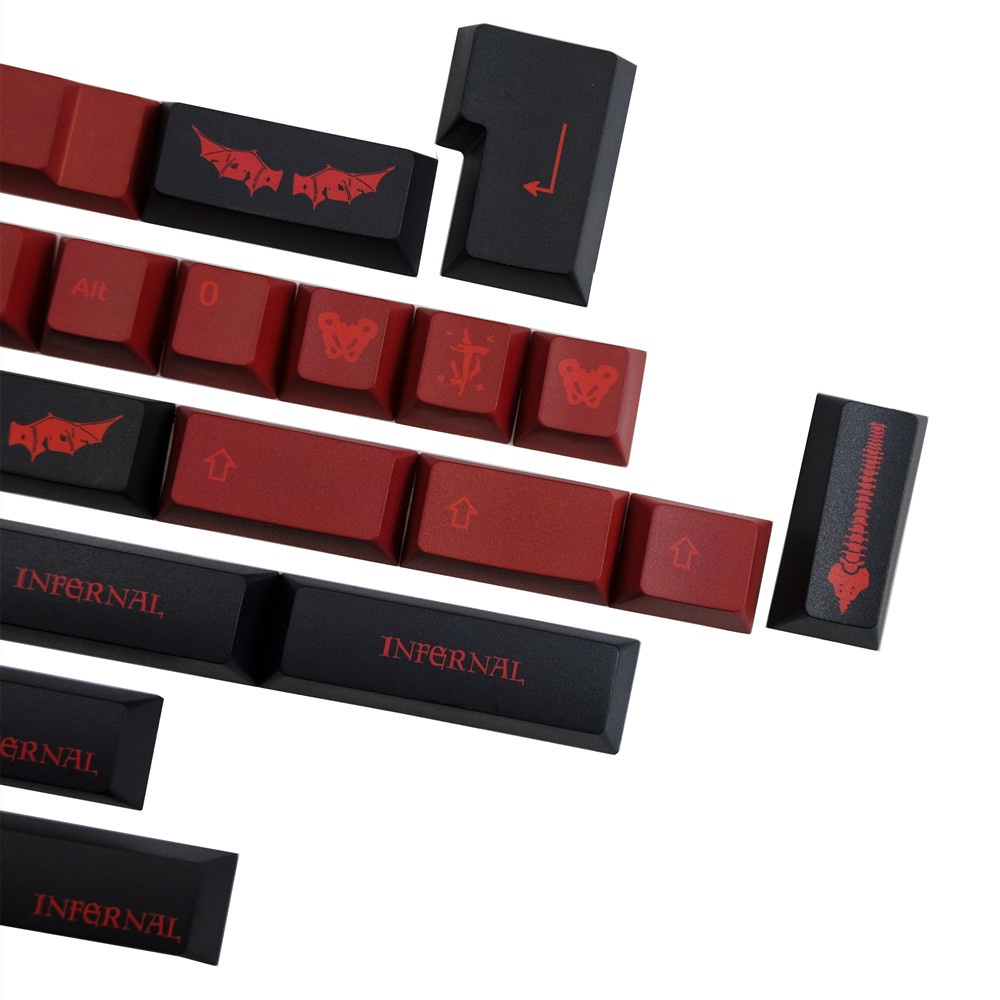 GMK Infernal keycaps, 140 Keys keycaps Cherry Profile DYE-SUB Cá nhân hóa GMK Keycaps cho bàn phím cơ