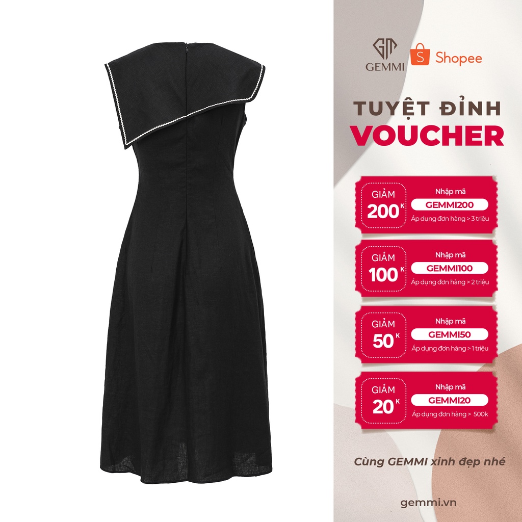 Váy đầm nữ Linen thiết kế dáng xòe Gemmi fashion, DK8471