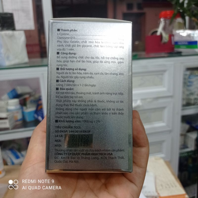 L- cysteine viên uống làm đẹp da tóc móng hộp 60 viên | Thế Giới Skin Care