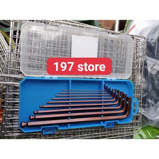 Bộ lục giác nâu 1 đầu lục giác 1 đầu bi 9 món đủ từ số 1.5 đến số 10