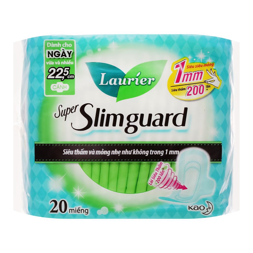 Băng vệ sinh siêu mỏng cánh Laurier Slimguard gói 20 miếng