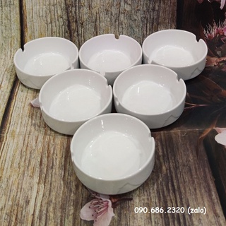 Gạt tàn thuốc tròn sứ Minh Long - gạt tàn thuốc tròn bằng sứ