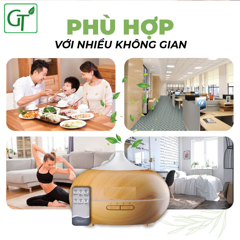 Máy Khuếch Tán Tinh Dầu Bí Ngô 550ml Siêu Âm Cao Cấp + Tặng tinh dầu Sả 10ml - Chính hãng AROMA DIFFUSER