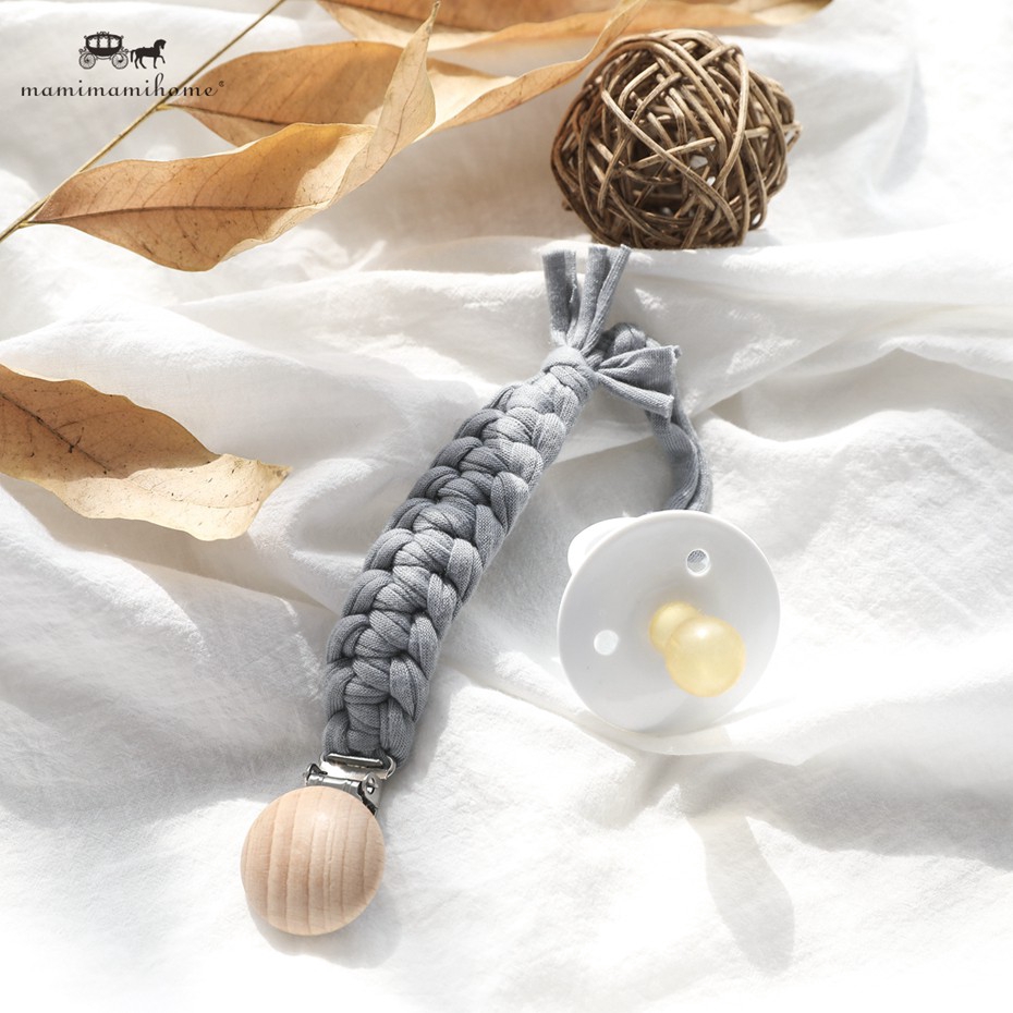 Nút ngậm đồ chơi MAMIMAMIHOME bằng cotton thiết kế dây bện đáng yêu dành cho trẻ nhỏ