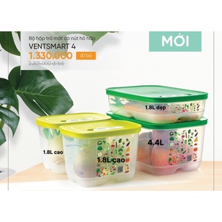 Bộ 4 hộp trữ mát có nút hô hấp Vensmart mới