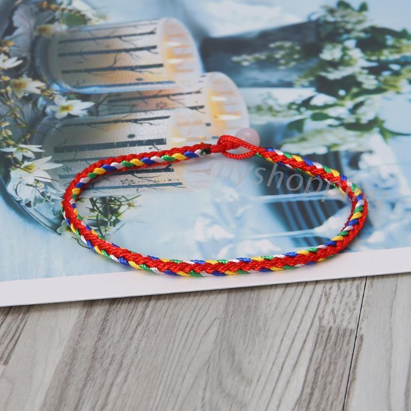 Set 10 vòng tay tình bạn bện dây màu đỏ HANDMADE