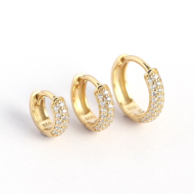 Bông Tai Mạ Bạc 925 Đính Đá Zircon Thời Trang Cho Nam Nữ