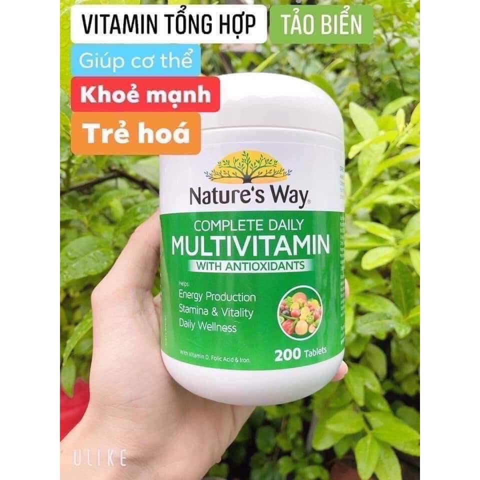  Vitamin tổng hợp & tảo biển Nature’s Way Multivitamin Spirulina