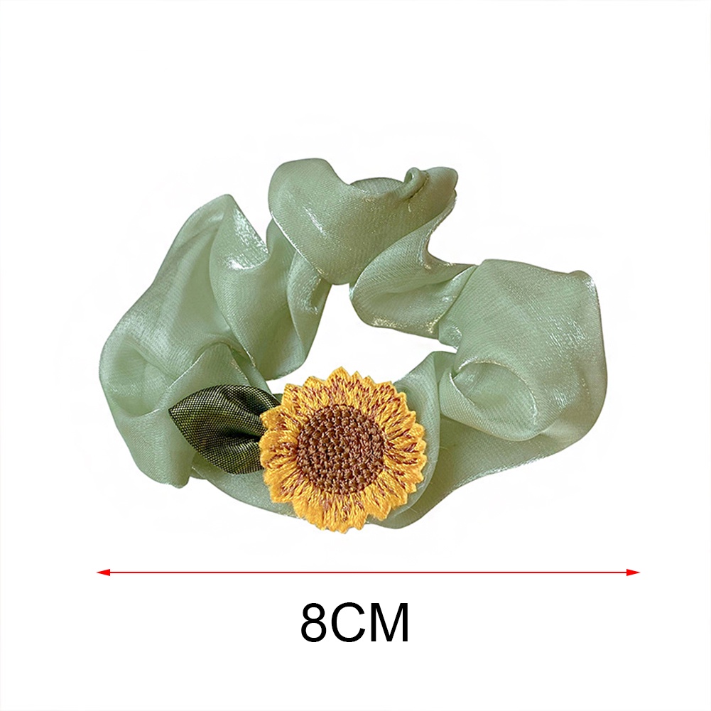 Dây Cột Tóc Cao Su In Họa Tiết Hoa Hướng Dương Phong Cách Hàn Quốc Thời Trang Mùa