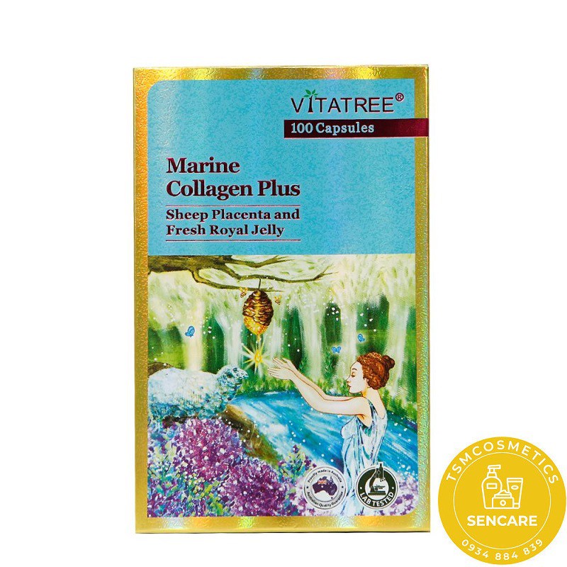 THỰC PHẨM BẢO VỆ SỨC KHỎE VIÊN UỐNG ĐẸP DA 5 TRONG 1 VITATREE MARINE COLLAGEN PLUS 5 IN 1 100 VIÊN