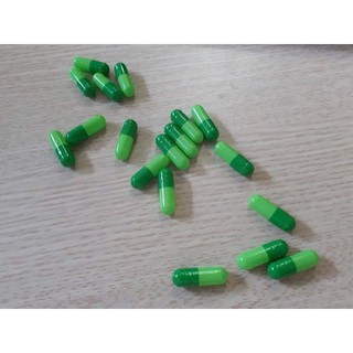 500 vỏ nhộng màu xanh lá đậm lá nhạt, vỏ nang rỗng, vỏ nhộng rỗng, vỏ nang cứng