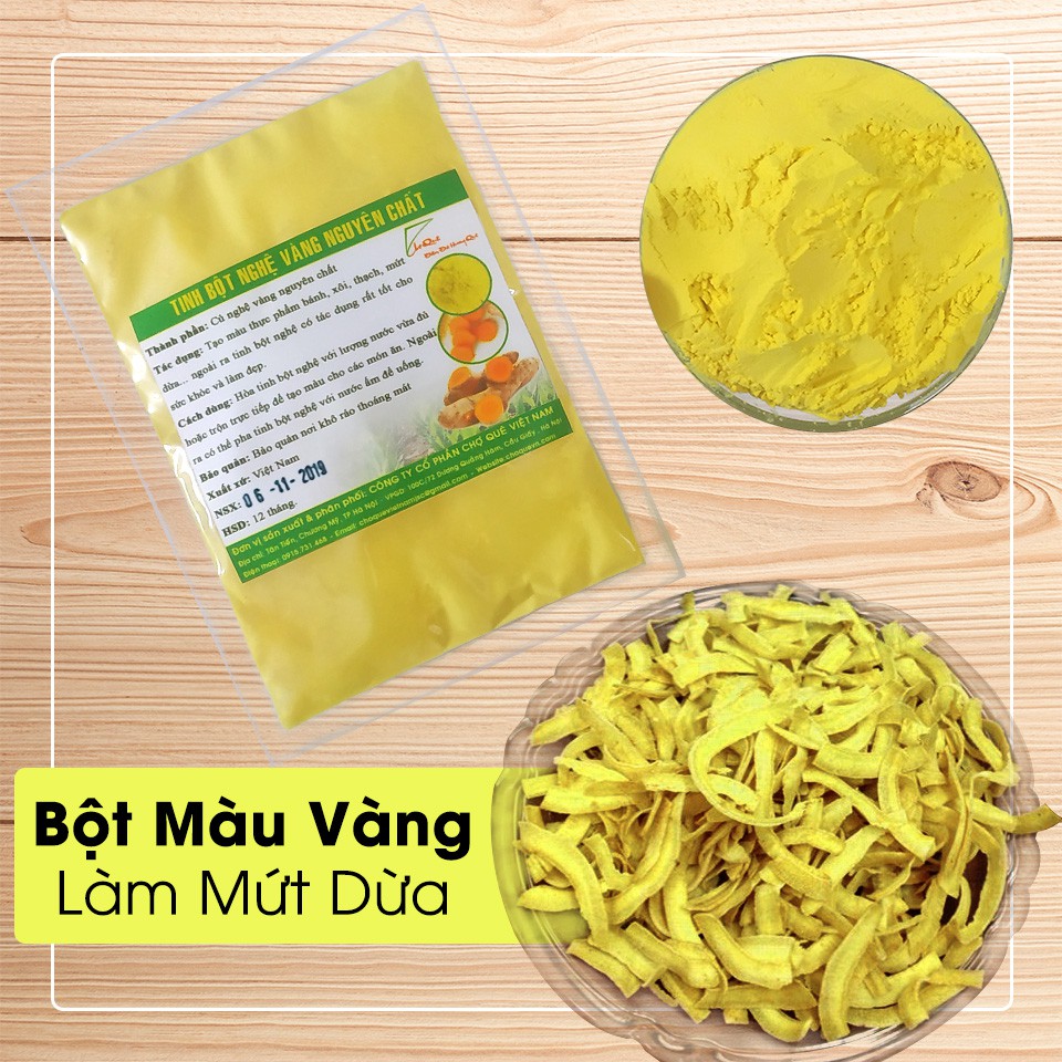 Bột Tạo Màu Vàng Chanh Cho Mứt Dừa (Tinh Bột nghệ Vàng)