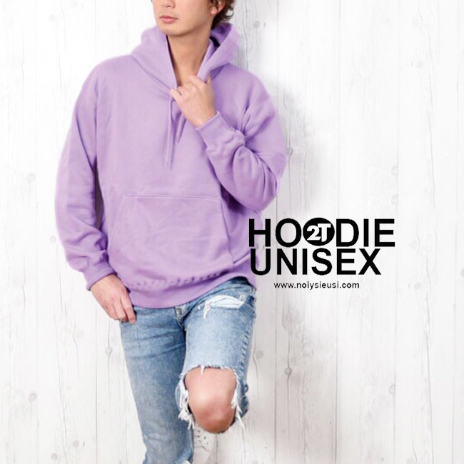 Áo hoodie unisex 2T Store H23 màu tím pastel - Áo khoác nỉ chui đầu nón 2 lớp dày dặn xỏ ngón | WebRaoVat - webraovat.net.vn