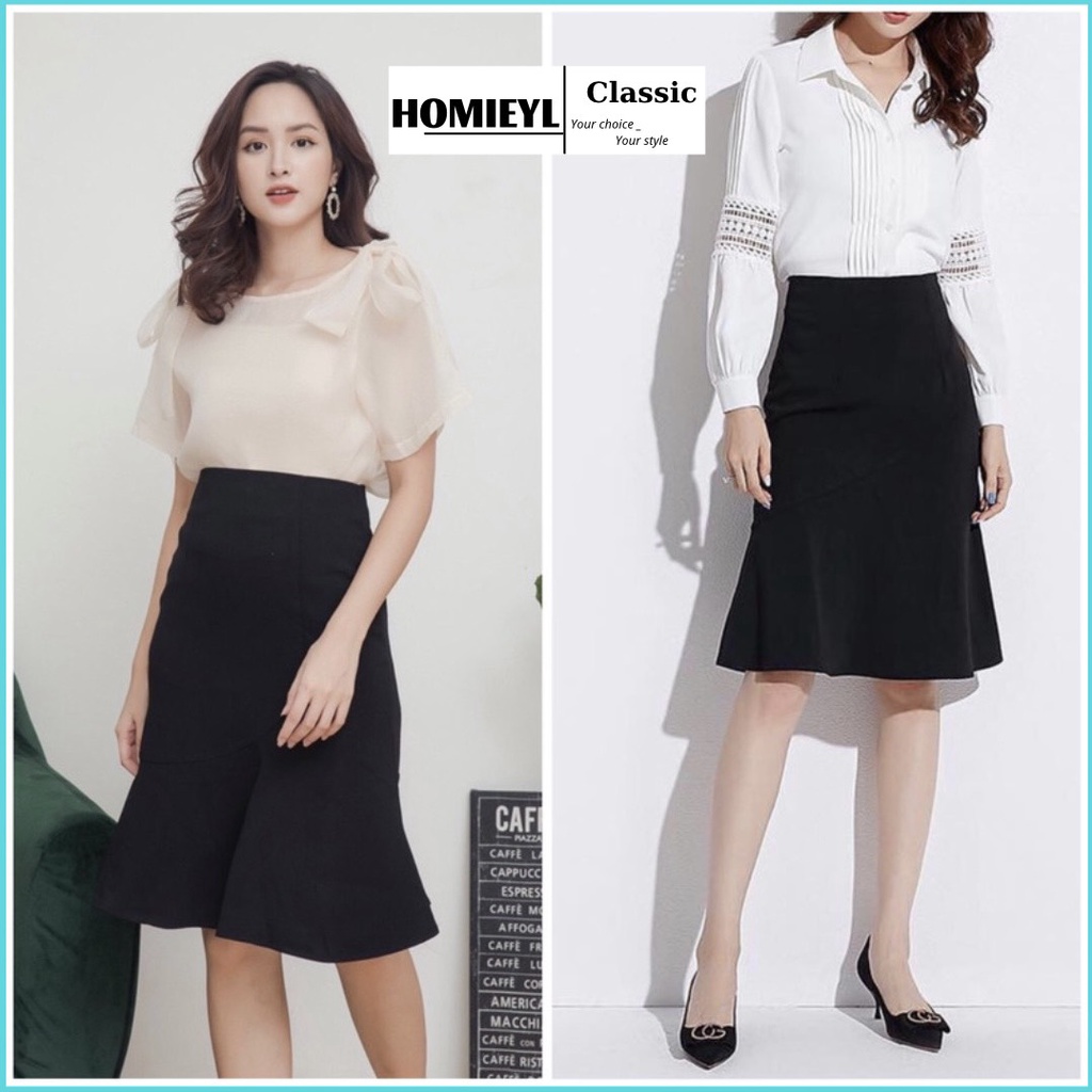 Chân váy đuôi cá công sở Homieyl cạp cao, chân váy dài tới gối chất vải cao cấp | BigBuy360 - bigbuy360.vn