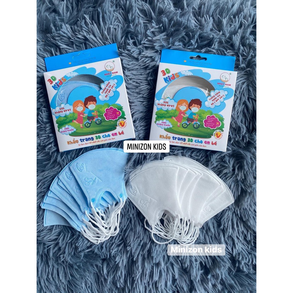 Sét 10 Khẩu Trang 3D Kids Cho Bé Chính Hãng Nhật Nam | Minizon Kids