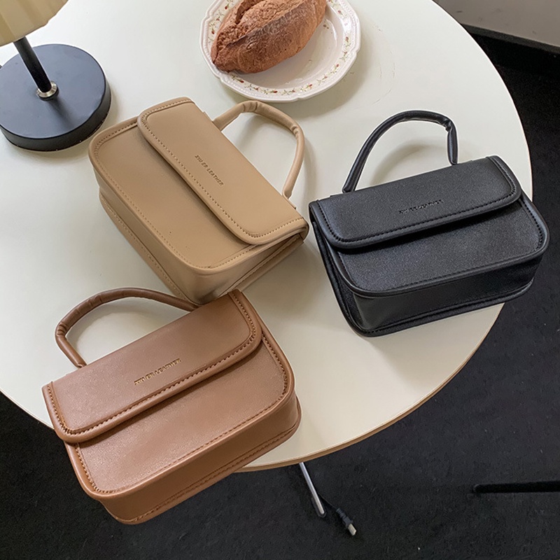 Túi Đeo Chéo Hình Vuông Nhỏ Màu Trơn Thời Trang Hàn Quốc Cho Nữ