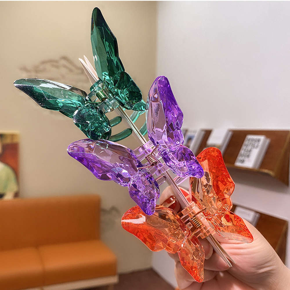 (Hàng Mới Về) Kẹp Tóc Càng Cua Trong Suốt Bằng Acrylic Nhiều Màu Cho Nữ