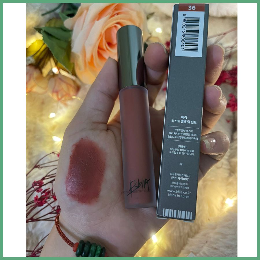 Son kem lì Bbia Last Velvet Lip Tint màu 36 Hồng Nâu