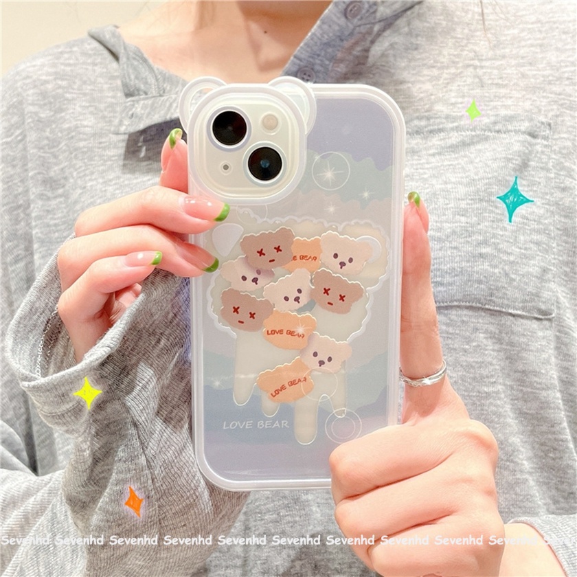 Ốp Điện Thoại Mềm Họa Tiết Chú Gấu Hoạt Hình Cho iPhone 14 13 12 11 Pro Max Xs Max Xr X 6 6s Plus