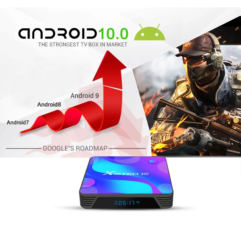 Tv Box Android 10.0 4gb Ram 128gb Rom Rk3318 Bt4.0 5.8g Dual Wifi Android 10 Media Player Youtube 4k Và Phụ Kiện