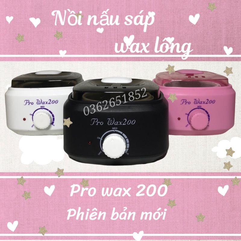 Nồi nấu sáp wax lông Prowax 200 phiên bản mới + tặng que gỗ to