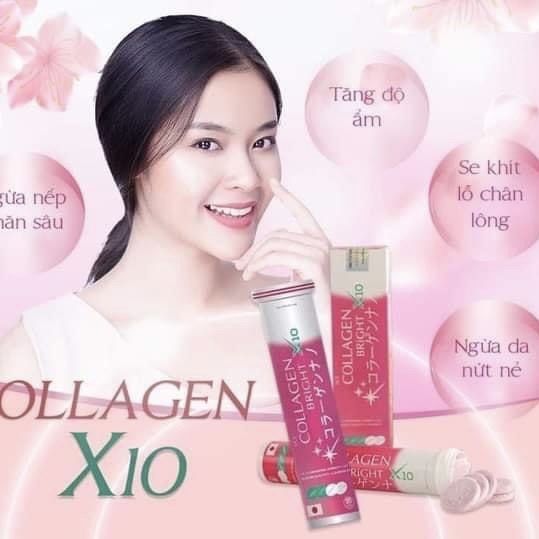 Collagen X10 Viên Sủi Giúp Làm Đẹp Da, Giúp Da Trắng Sáng Đều Màu,Giúp Sạch Nám, Tàn Nhang , Chông Lão Hóa