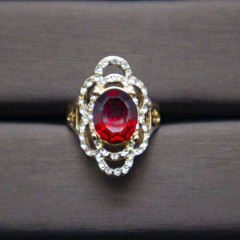 30pcs Nhẫn Đính Kim Cương Nhân Tạo Màu Xanh Dương/Hồng Thời Trang Cho Nữ