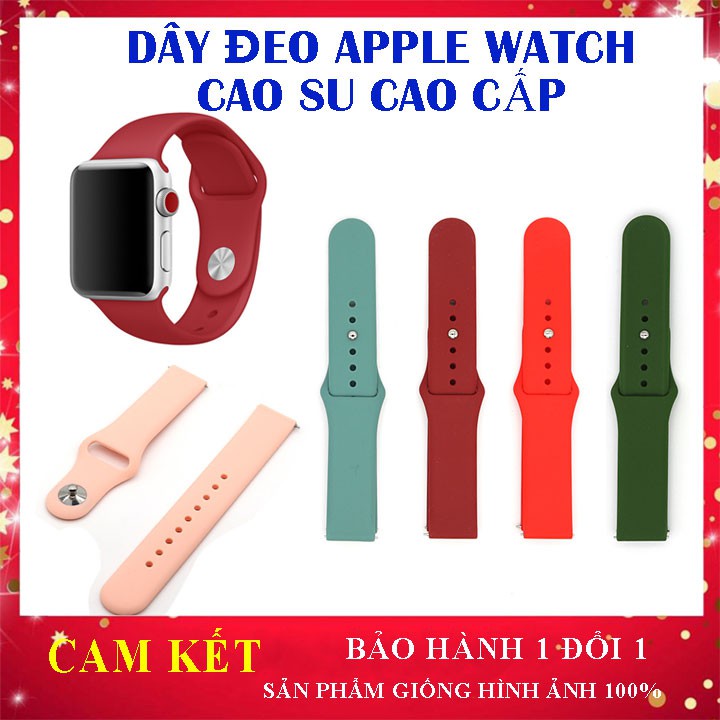 [Freeship] Dây đeo đồng hồ thông minh , A.p.ple Watch size 38/40/42/44mm Seri 1/2/3/4/5/6, dây đeo cao su mềm, nhiều màu