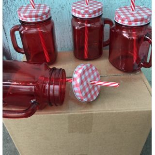 Ly trà sữa thủy tinh có nắp và ống hút 480ml.