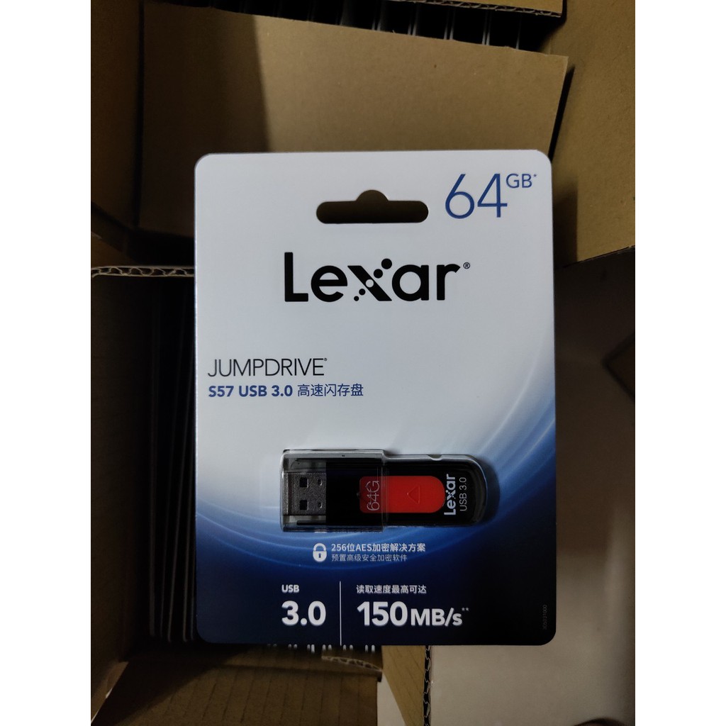 USB 64Gb Lexar Jumdrive S57 USB 3.0 RED