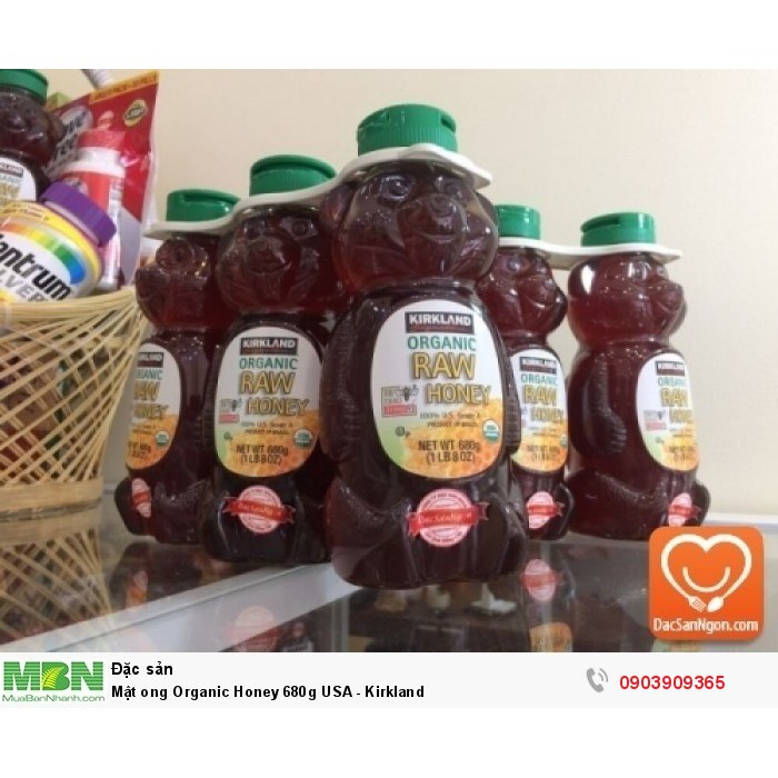 MẬT ONG NGUYÊN CHẤT KIRKLAND ORGANIC RAW HONEY MỸ 680G NHẬP KHẨU CHÍNH HÃNG - 6415